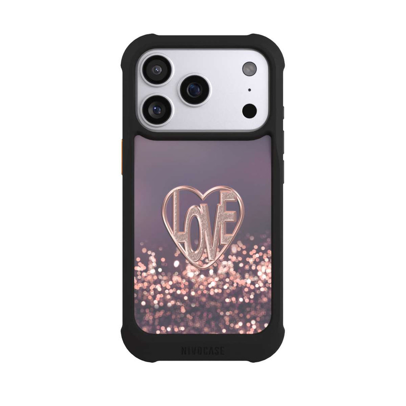 iPhone 17 Pro NIVOmax LOVE Rose Pailleté