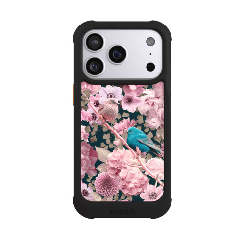 Apple iPhone 17 Pro NIVOmax Spatzen im rosa Blumenmuster