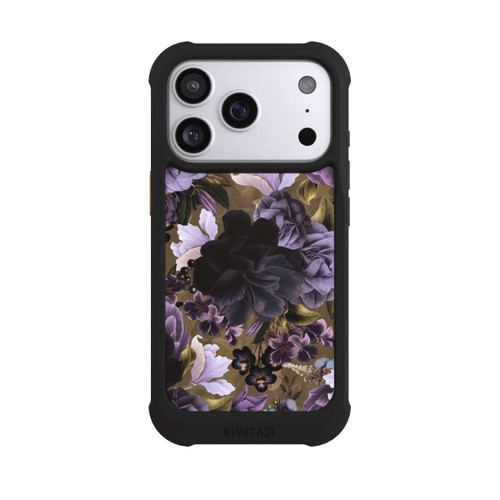 Apple iPhone 17 Pro NIVOmax Fleurs vintage violettes et dorées