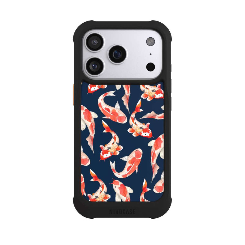 iPhone 17 Pro NIVOmax Koi auf blauem Hintergrund