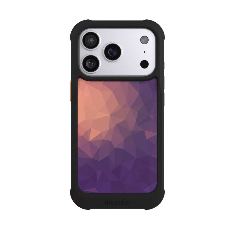iPhone 17 Pro NIVOmax Polygonal Mosaic Rot/Violett