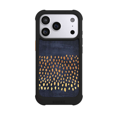 Apple iPhone 17 Pro NIVOmax Muster Gold und Marine