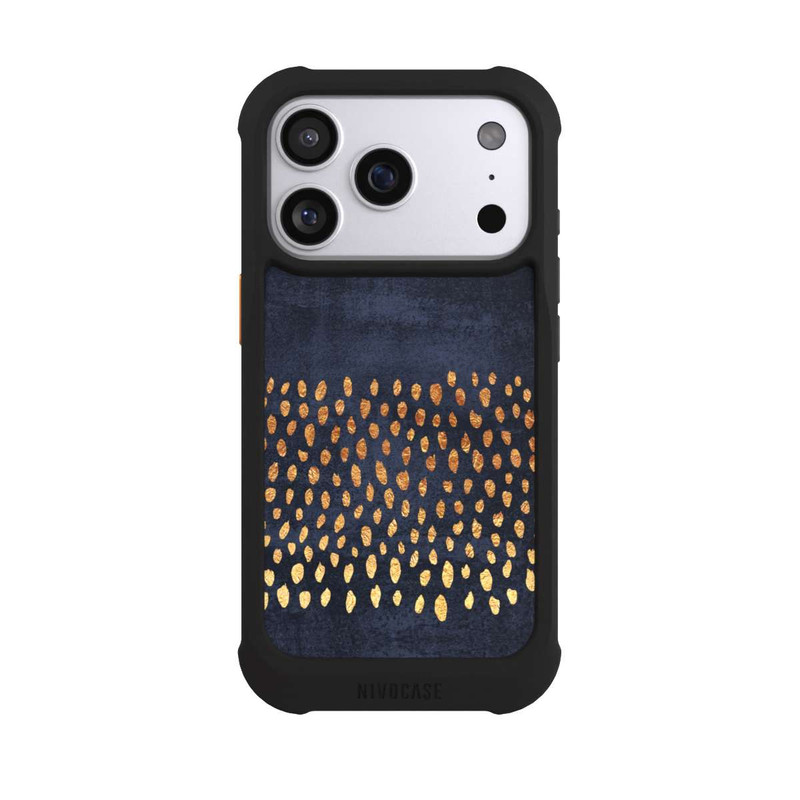 iPhone 17 Pro NIVOmax Muster Gold und Marine