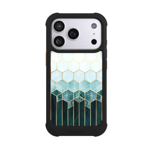 Apple iPhone 17 Pro NIVOmax Blaugrüne Sechsecke