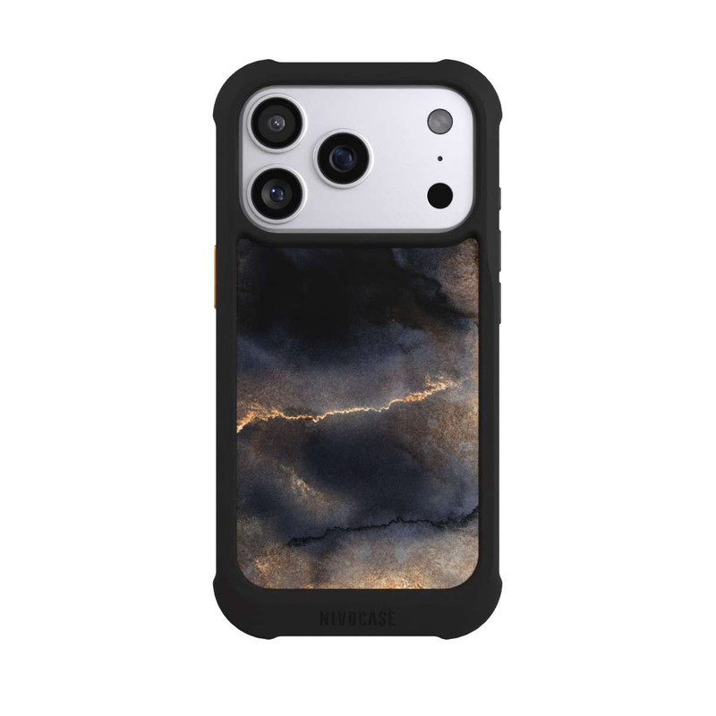 iPhone 17 Pro NIVOmax Schwarzer Marmor Goldstaub Look