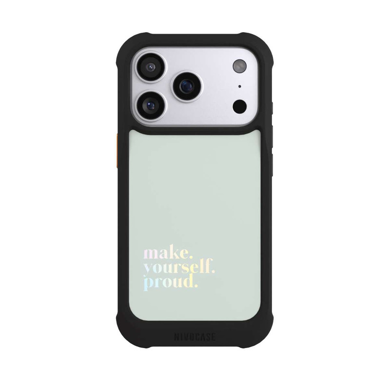 iPhone 17 Pro NIVOmax Make Yourself Proud Quote-Mint and Gradient