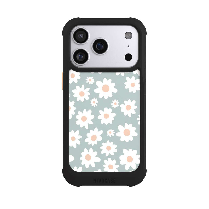 iPhone 17 Pro NIVOmax Gänseblümchen Muster grün