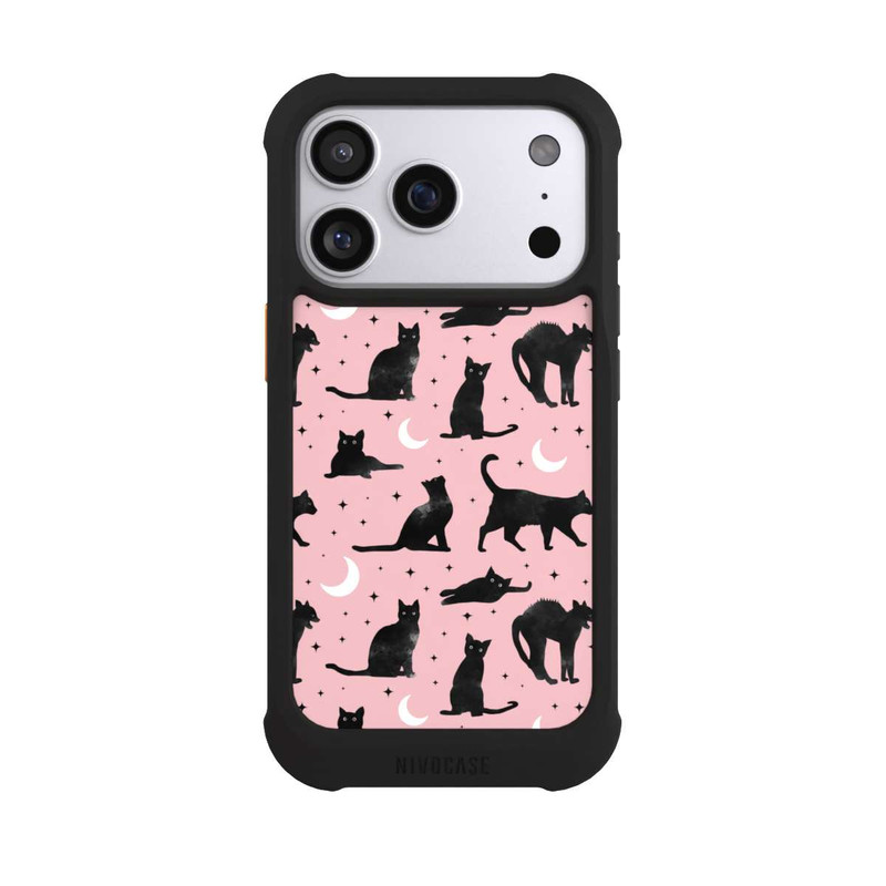iPhone 17 Pro NIVOmax Lune & Chats Fond Rose