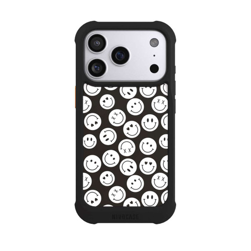 Apple iPhone 17 Pro NIVOmax Smiles Emotes Pattern Black And White