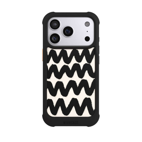 Apple iPhone 17 Pro NIVOmax Vagues Noires Pattern
