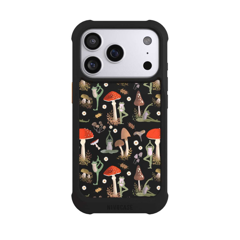 iPhone 17 Pro NIVOmax Yoga-Frösche mit Pilzen