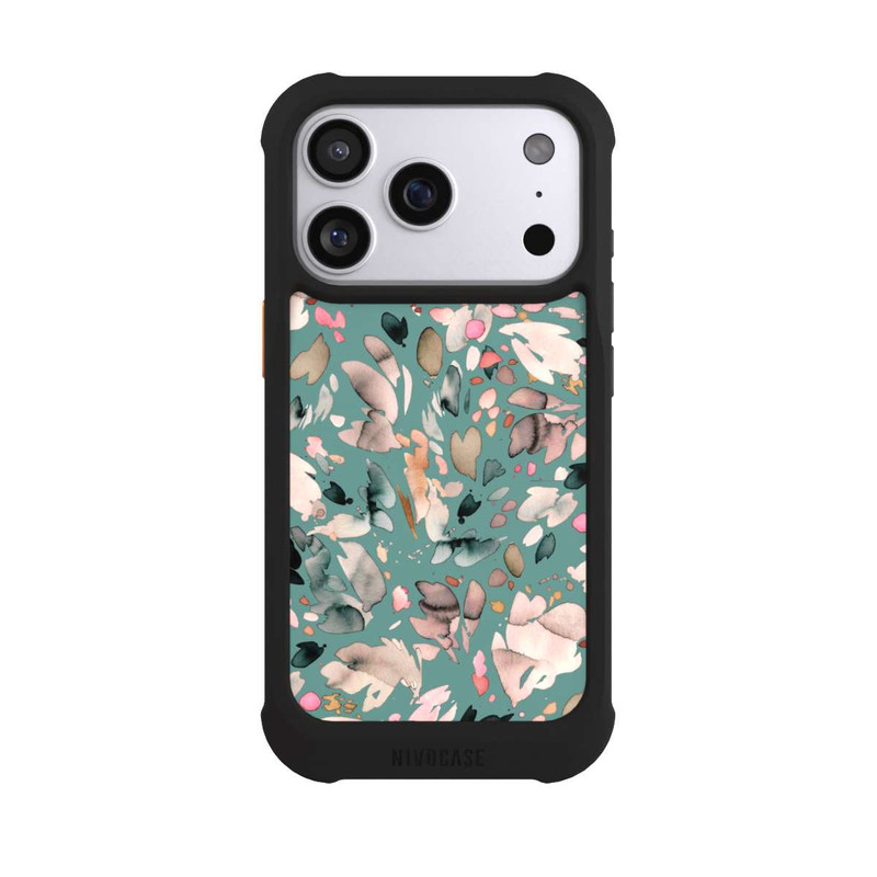 iPhone 17 Pro NIVOmax Fleurs abstraites, pétales vert