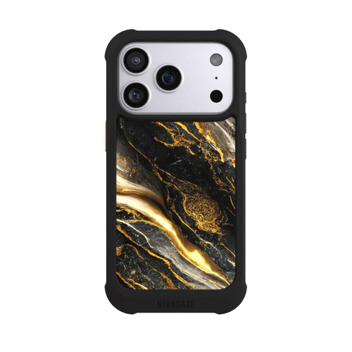 Apple iPhone 17 Pro NIVOmax Schwarze Marmor Goldschichten
