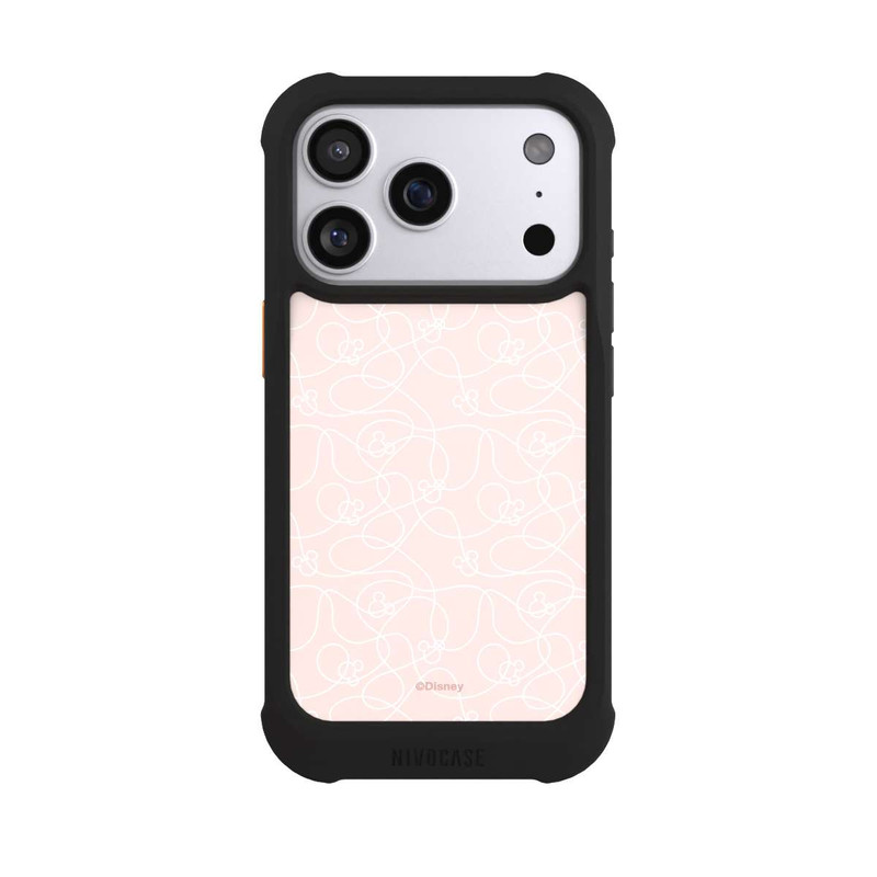 iPhone 17 Pro NIVOmax Micky Line Art Muster Rosa