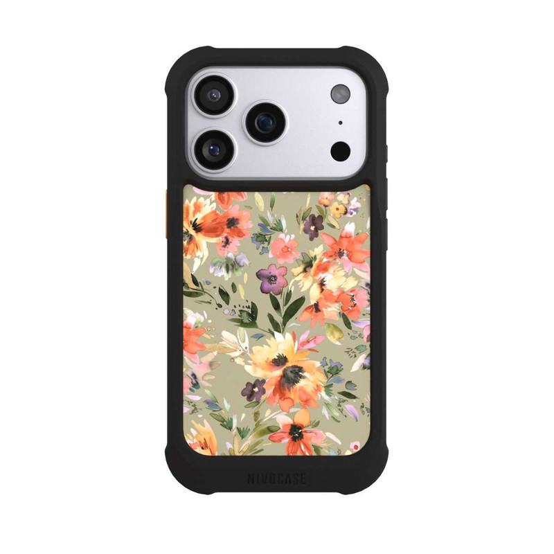 iPhone 17 Pro NIVOmax Fleurs tropicales picturales vert sauge