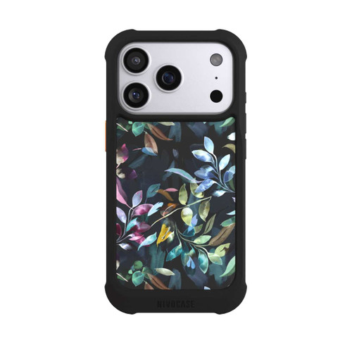 Apple iPhone 17 Pro NIVOmax Mystische Aquarellblätter schwarz