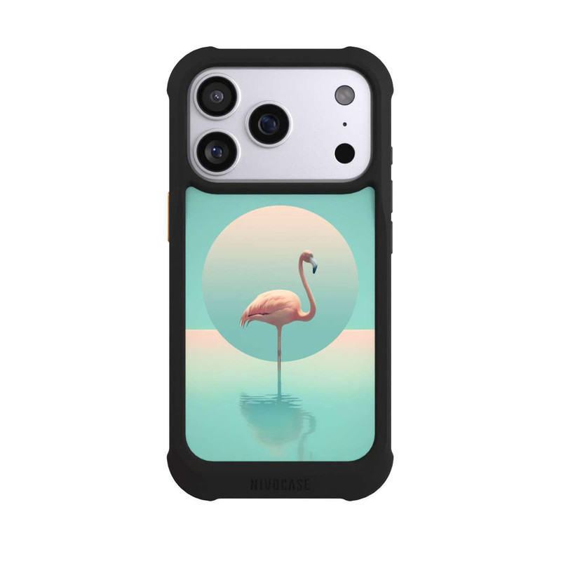 iPhone 17 Pro NIVOmax Flamant dans la piscine
