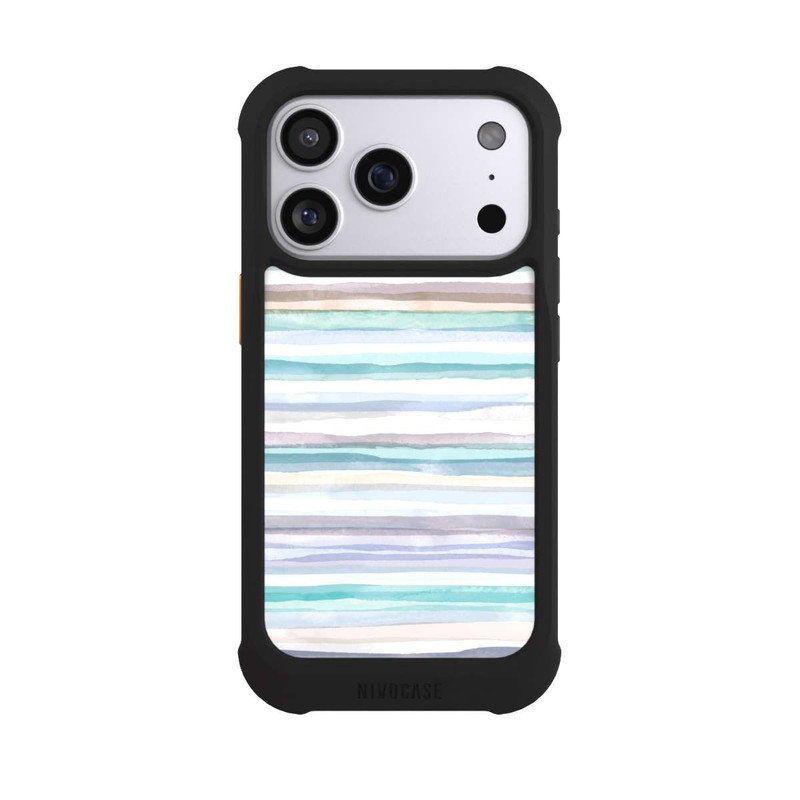 iPhone 17 Pro NIVOmax Pastellfarbene Streifen Blau