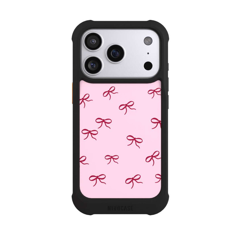 iPhone 17 Pro NIVOmax Schleifen Muster Rot Pink