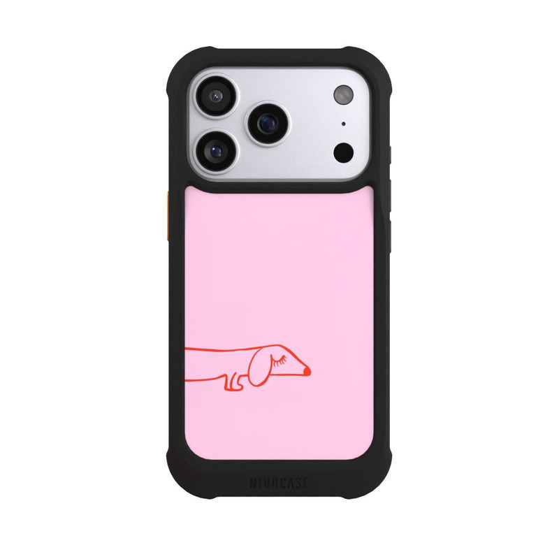 iPhone 17 Pro NIVOmax Dachshund Illustration Pink