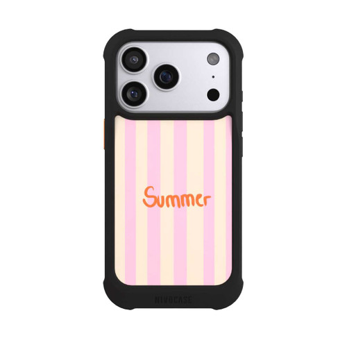 Apple iPhone 17 Pro NIVOmax Summer- Rosa und Orange Streifen Hintergrund