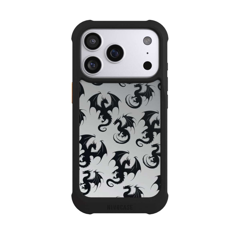 iPhone 17 Pro NIVOmax Dragon Pattern Grey