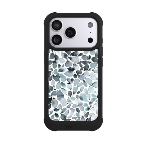 Apple iPhone 17 Pro NIVOmax Eukalyptus Aquarell Blätter Grau