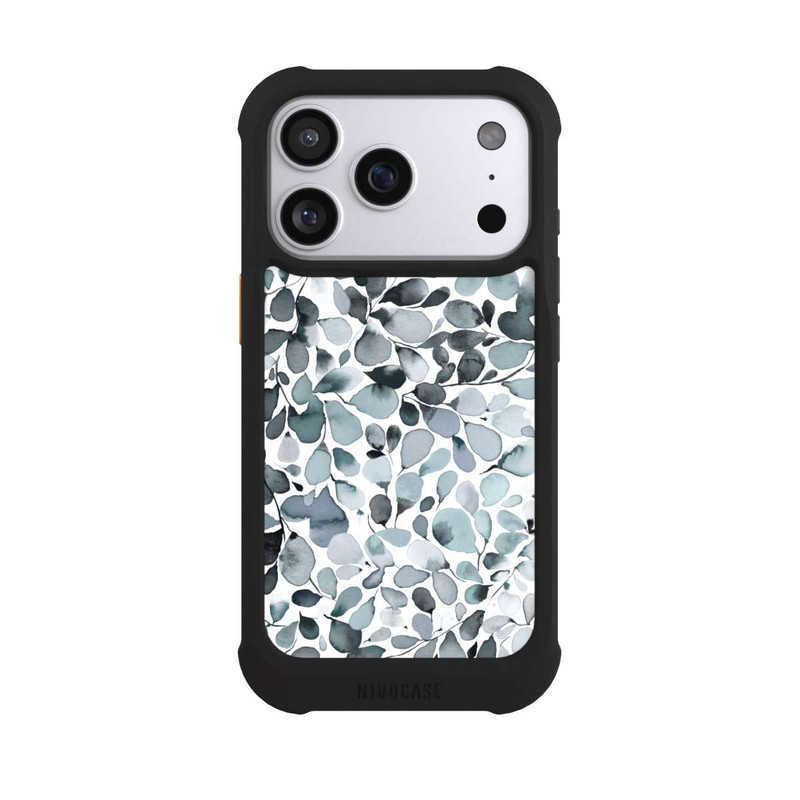 iPhone 17 Pro NIVOmax Eukalyptus Aquarell Blätter Grau