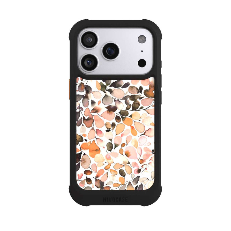 iPhone 17 Pro NIVOmax Eukalyptus Aquarellblätter Dunkelbraun Herbst