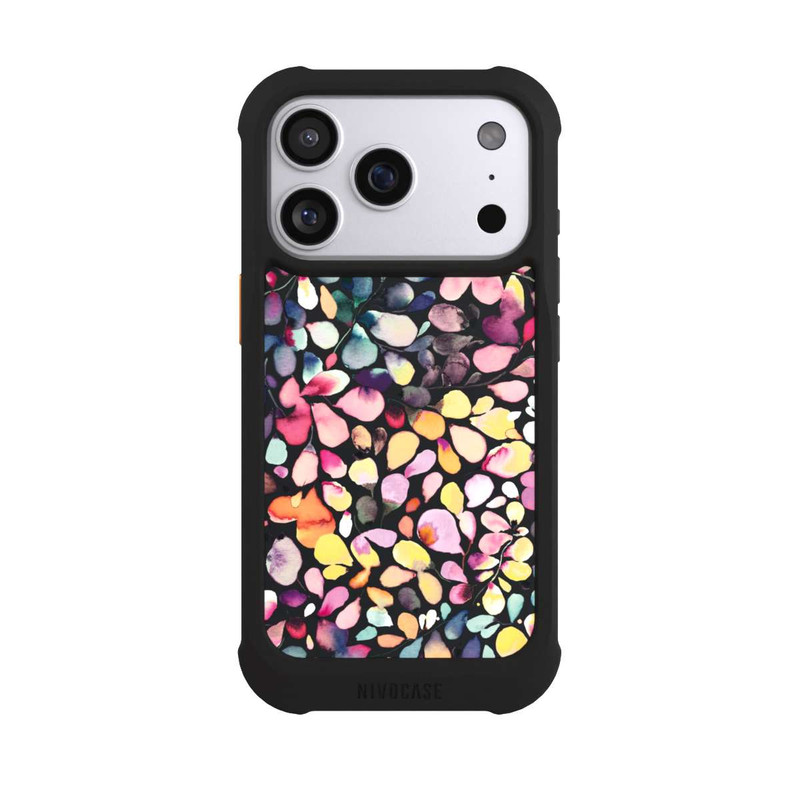 iPhone 17 Pro NIVOmax Eucalyptus Watercolor Leaves Black