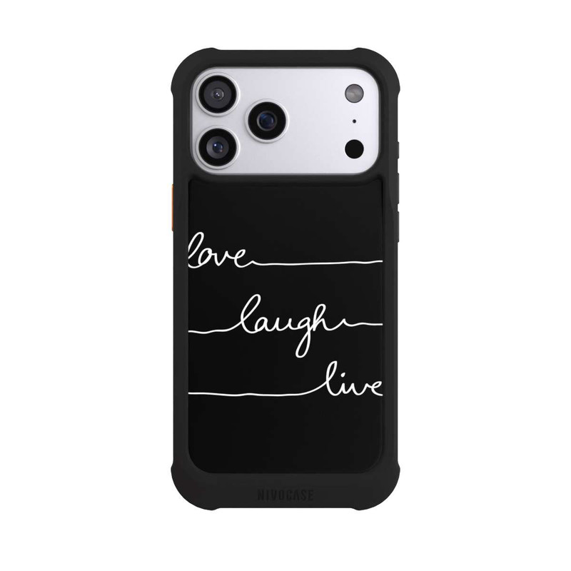 iPhone 17 Pro Max NIVOmax Love Laugh Live blanc/noir
