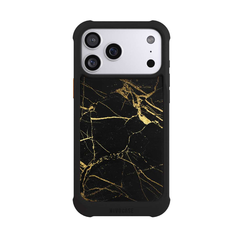 iPhone 17 Pro Max NIVOmax Marbre Noir et Or