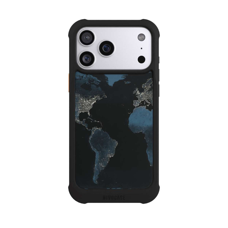 iPhone 17 Pro Max NIVOmax Carte du Monde Nuit