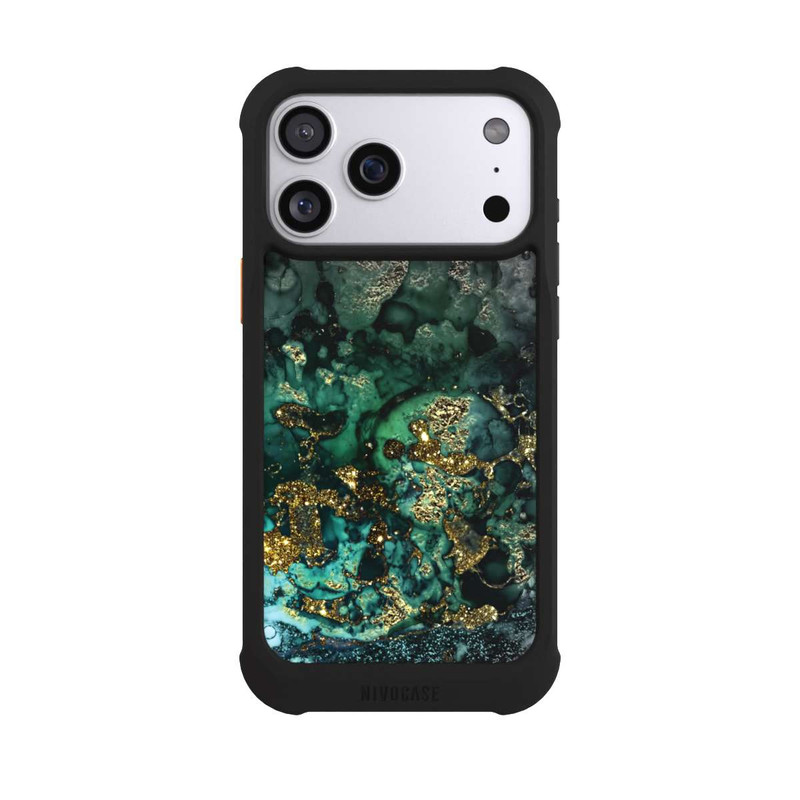 iPhone 17 Pro Max NIVOmax Marbre Cyan Scintillant