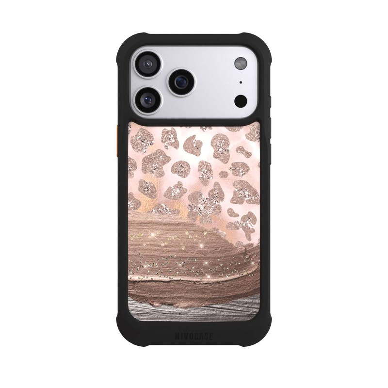 iPhone 17 Pro Max NIVOmax Silberner Leoparden Glitzerlook