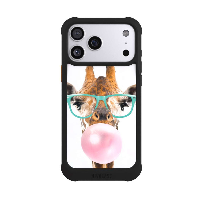 iPhone 17 Pro Max NIVOmax Giraffe mit Kaugummi