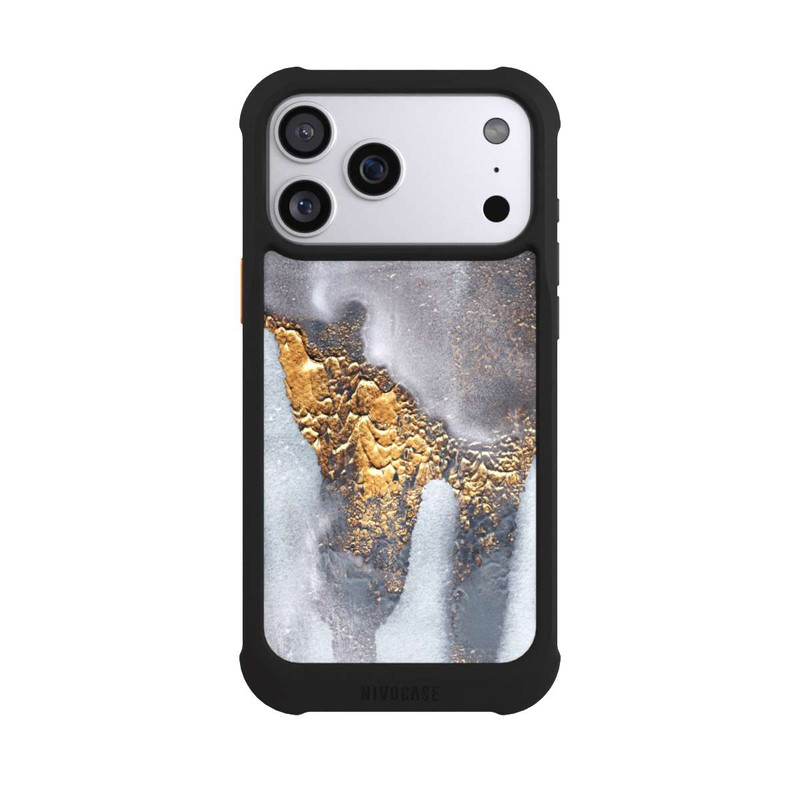 iPhone 17 Pro Max NIVOmax Beton-Gold-Glitzerlook