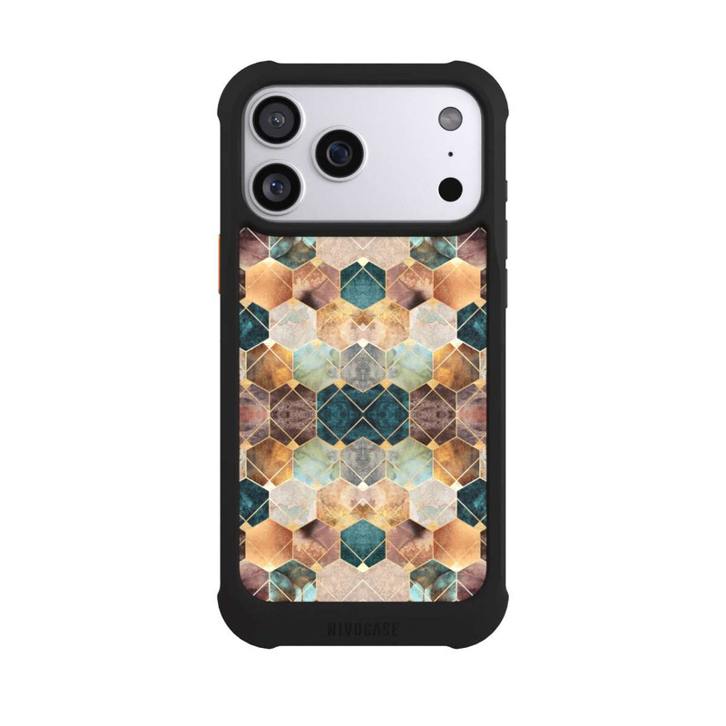 iPhone 17 Pro Max NIVOmax Naturfarbene Sechsecke und Diamanten