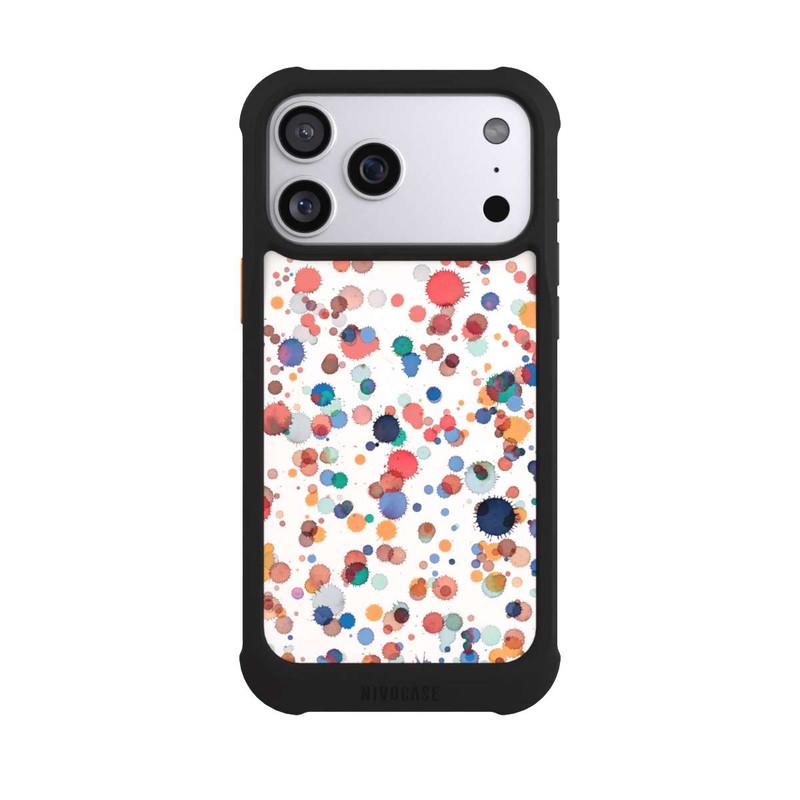 iPhone 17 Pro Max NIVOmax Gouttes Aquarelle Texture Bleu Jaune