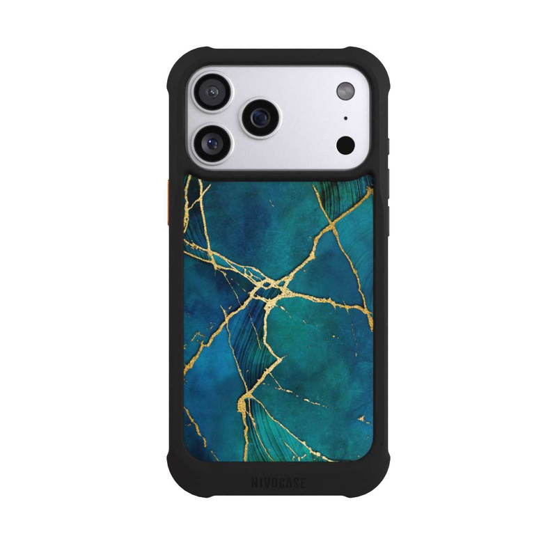 iPhone 17 Pro Max NIVOmax Mineralischer Glamourlook Blaugold