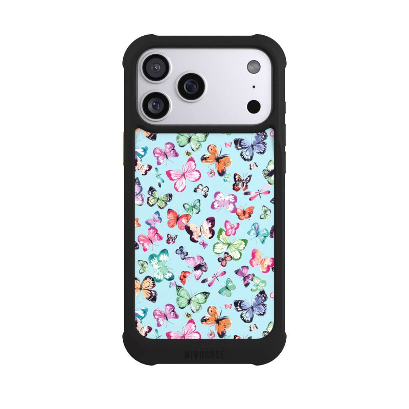 iPhone 17 Pro Max NIVOmax Butterflies Pink Orange Blue