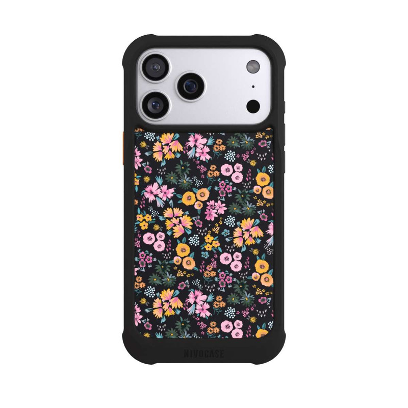 iPhone 17 Pro Max NIVOmax Kleine bunte Blumen Schwarz 2