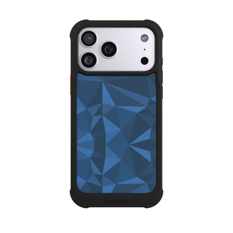 iPhone 17 Pro Max NIVOmax Polygon Pattern Blue