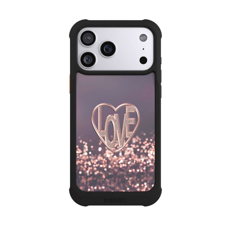 iPhone 17 Pro Max NIVOmax LOVE Glitzerrosa