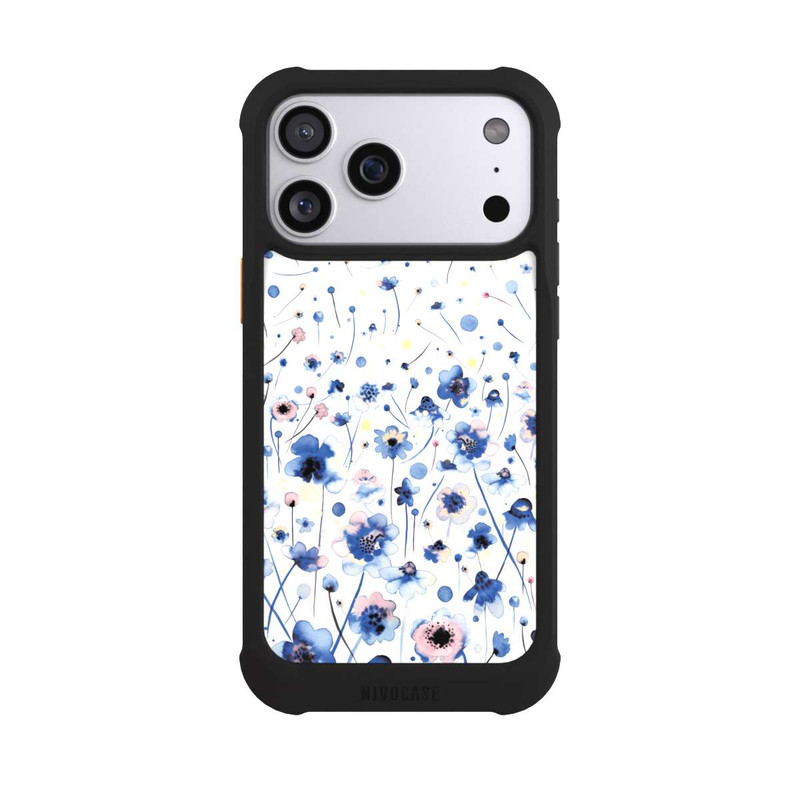 iPhone 17 Pro Max NIVOmax Aquarelltinte blaue Blumen