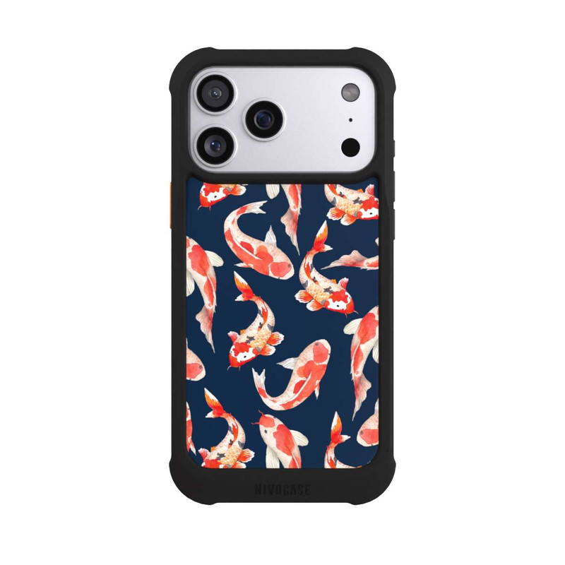 iPhone 17 Pro Max NIVOmax Poisson corail sur fond bleu