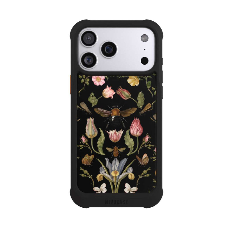 iPhone 17 Pro Max NIVOmax Wildblumen und Biene Schwarz