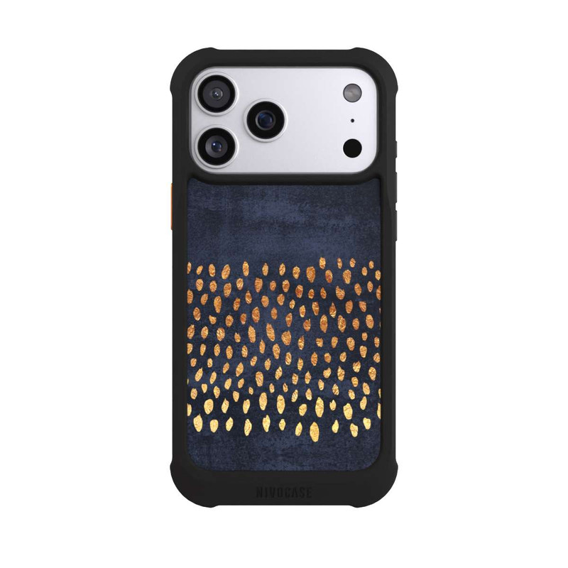 iPhone 17 Pro Max NIVOmax Muster Gold und Marine