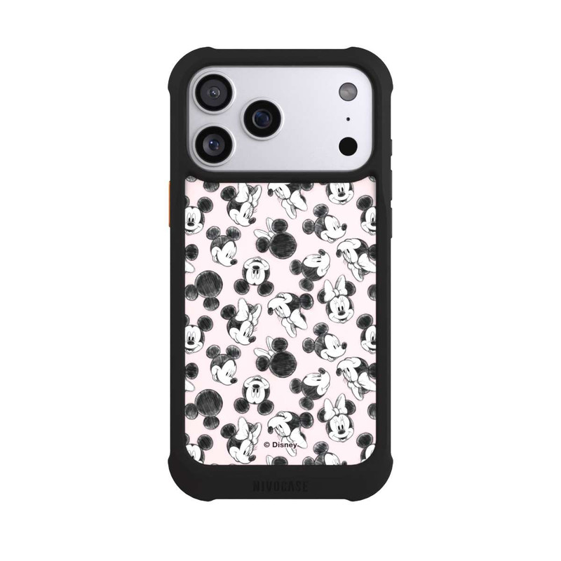 iPhone 17 Pro Max NIVOmax Minnie & Mickey aux multiples visages rose