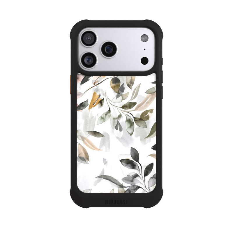 iPhone 17 Pro Max NIVOmax Feuilles neutres à l’aquarelle